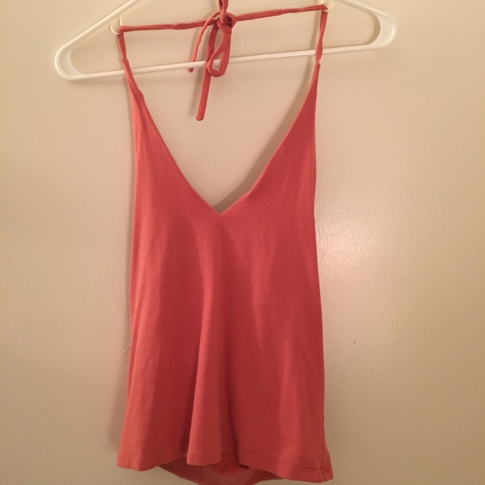 small banana republic pink/orange halter tank top